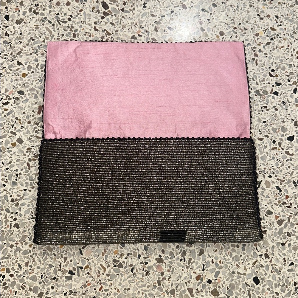 Mary Frances beaded bead embellished purse clutch black silver link champagne - Picture 2 of 9